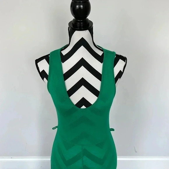 De Colores Green Chevron Maxi Dress - Picture 3 of 6